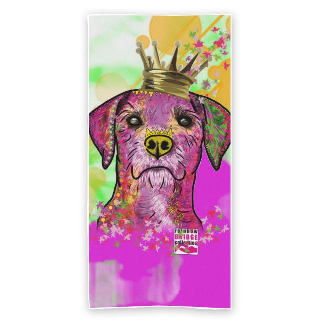 Badehandtuch Otis – Popart-Hundemotiv, 75x165 cm, 100 % Polyester, weich & schnelltrocknend
